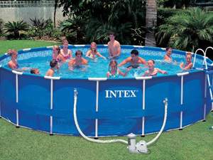 Сборный бассейн, купить бассейн с жесткими бортами INTEX